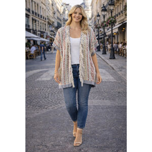 Women's Cabi Cardigan XS/S White Red Clearance
